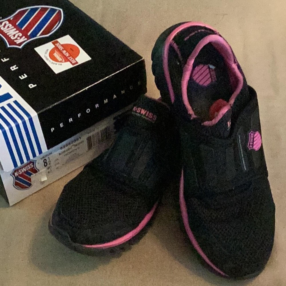 K-Swiss womens Black and Pink Shoes